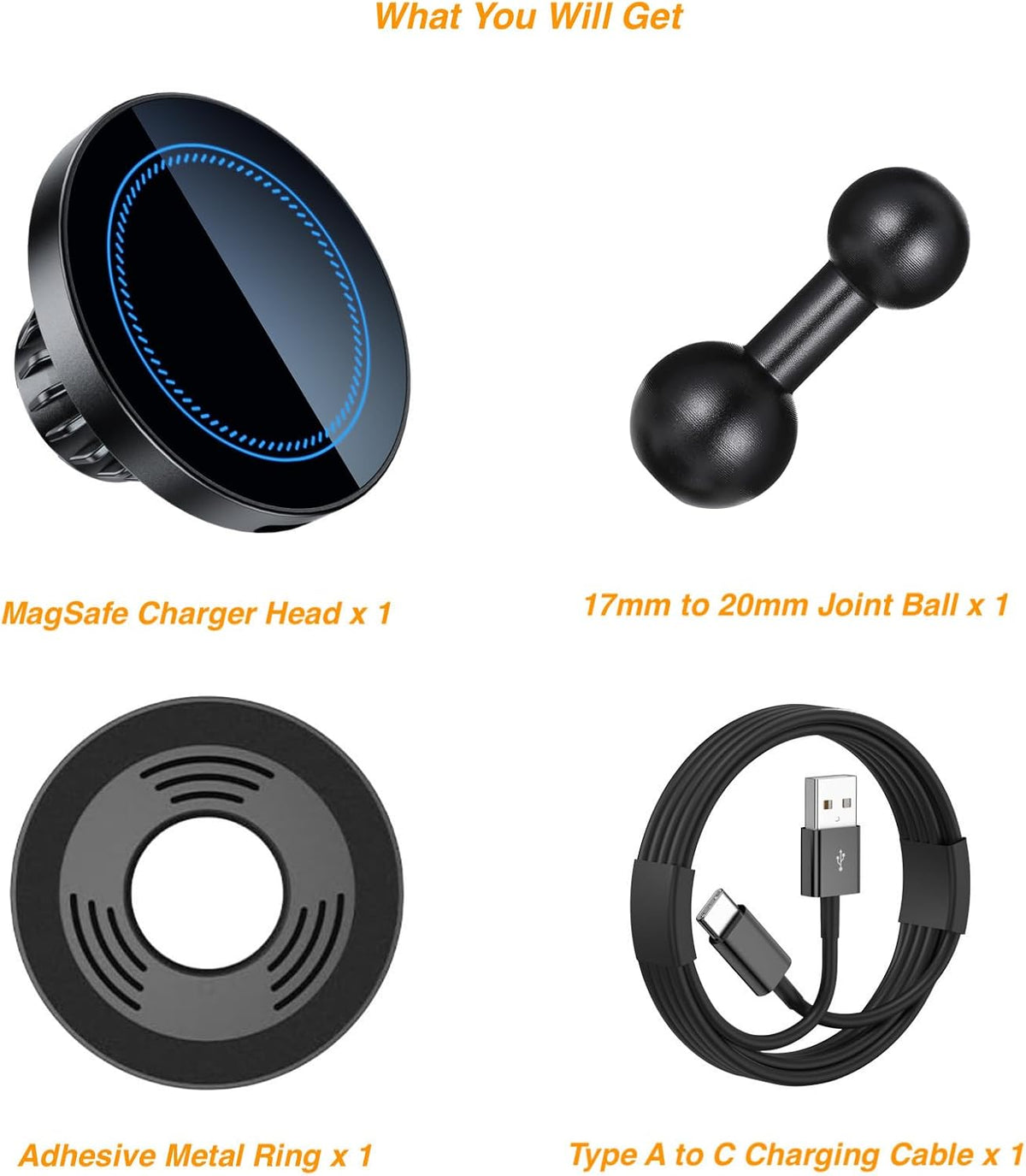 for MagSafe Wireless Charging Phone Holder with 20mm Ball Mount