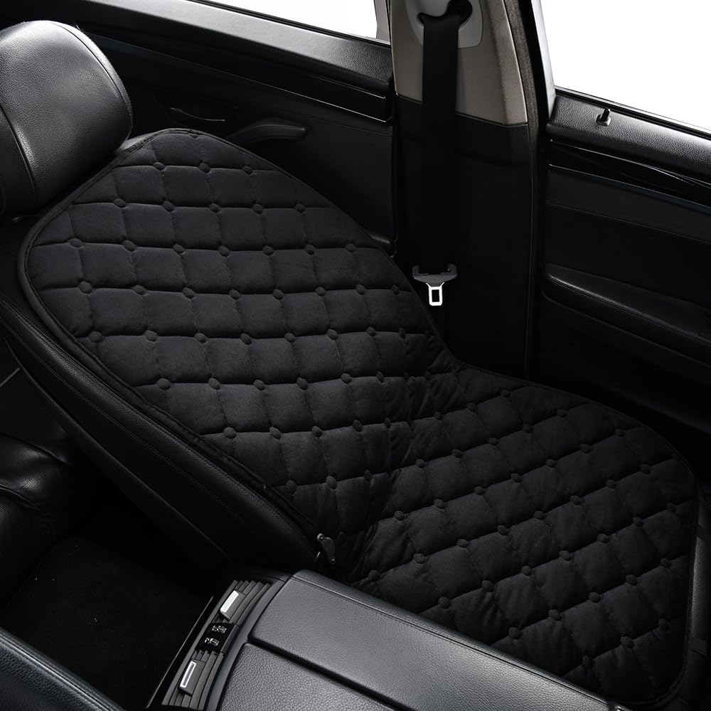 Plush Fleece Car Seat Cushion with Lumbar Support - Ultra Soft Ergonomic Padding for Car, Truck, SUV
