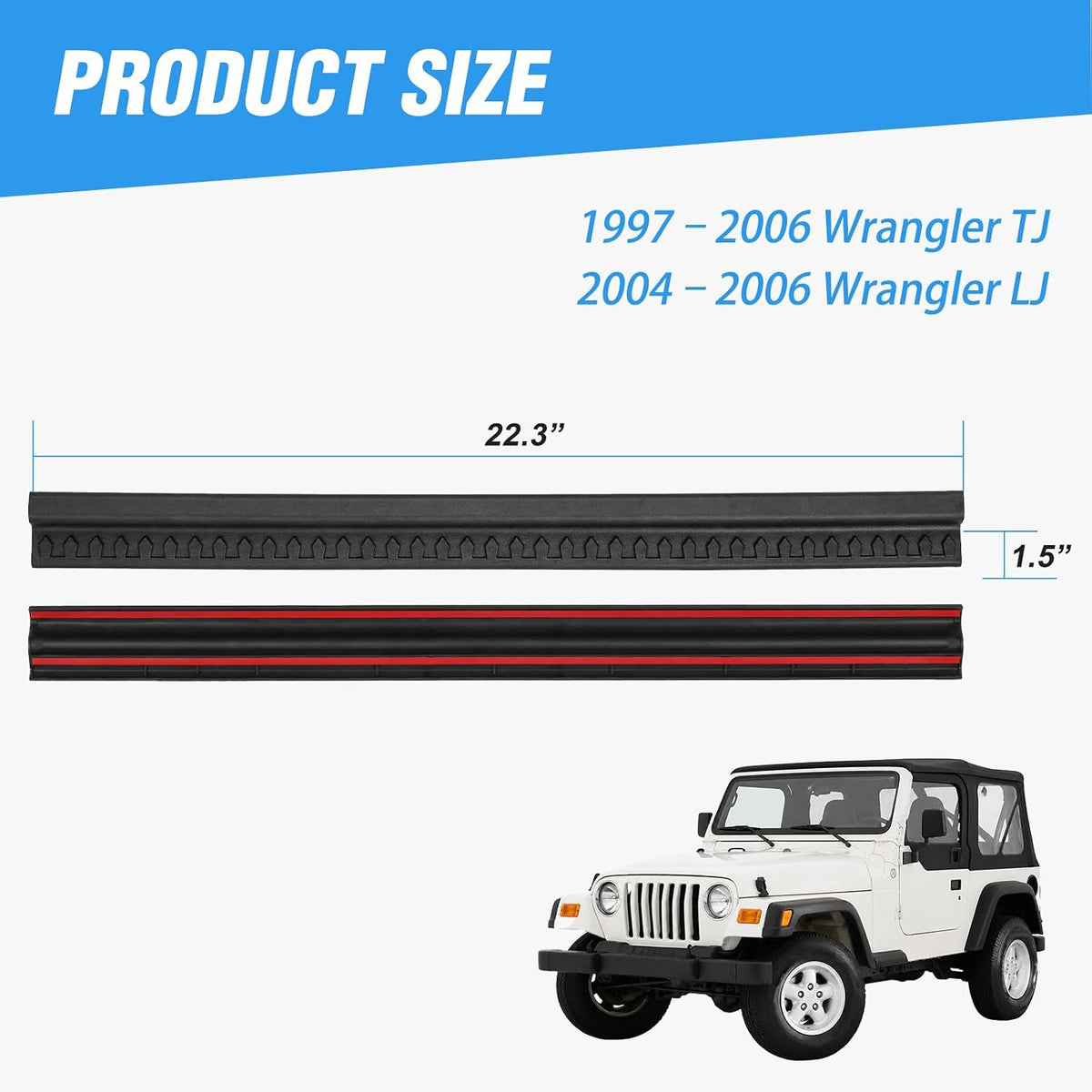 Nilight Door Sill Guards Kit TPE 2 Pcs Set-Black