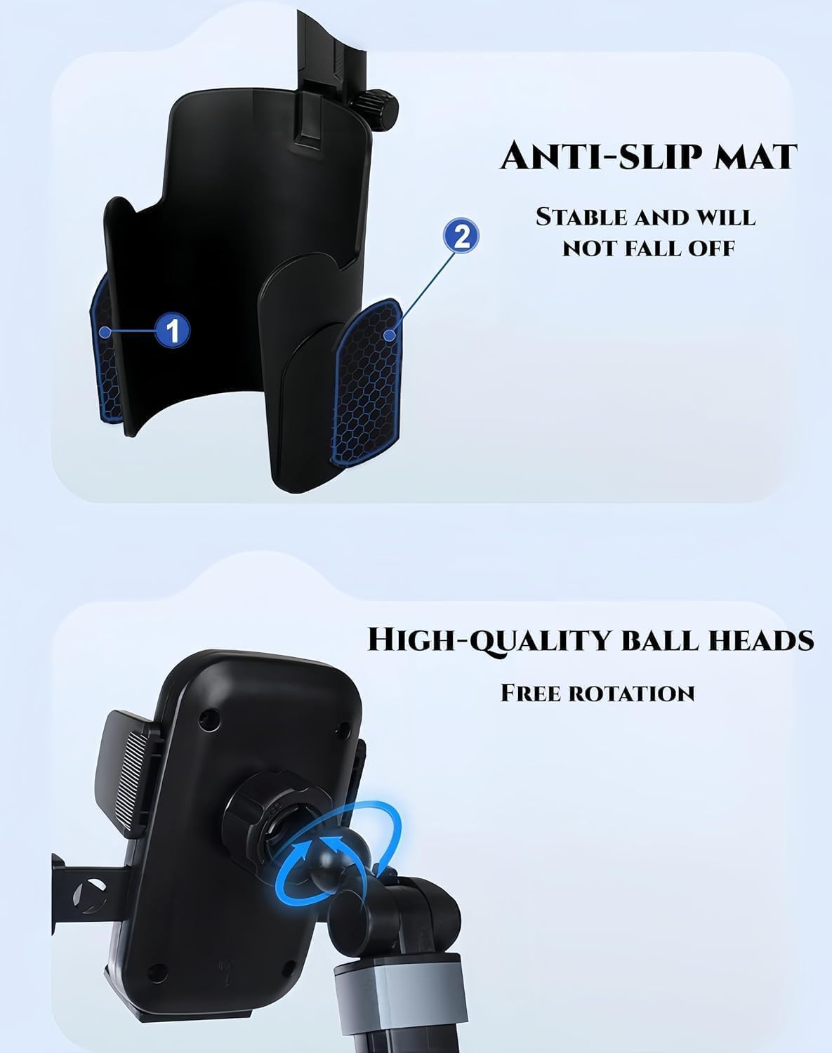 Upgrade Universal Cup Car Mount Stand Bracket Height Adjustable for All Phone Fit All Car Display Music Meeting Video Travel