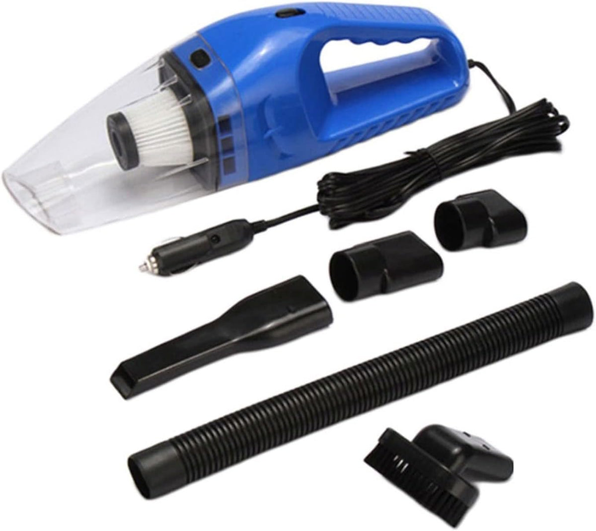 Hard Floor Vacuum 5m Car Mini Vacuum Cleaner Handheld Portable Wet and Dry Car Cleaning Tools (Color : Black)