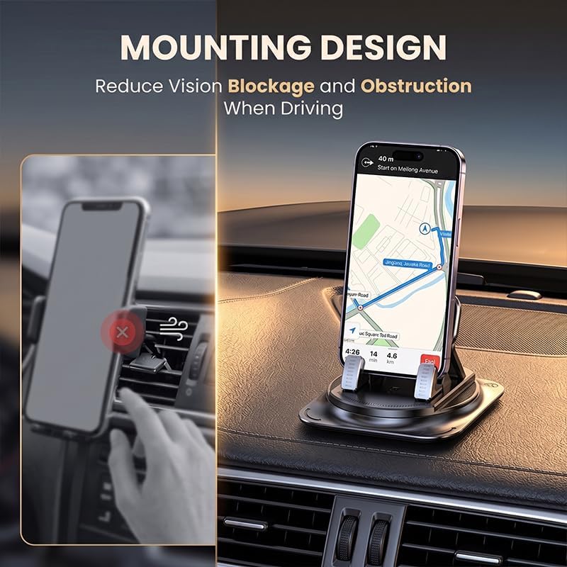 MENDED Car Phone Holder 360 Degree Rotation Dashboard Mount 2026, 3PCS