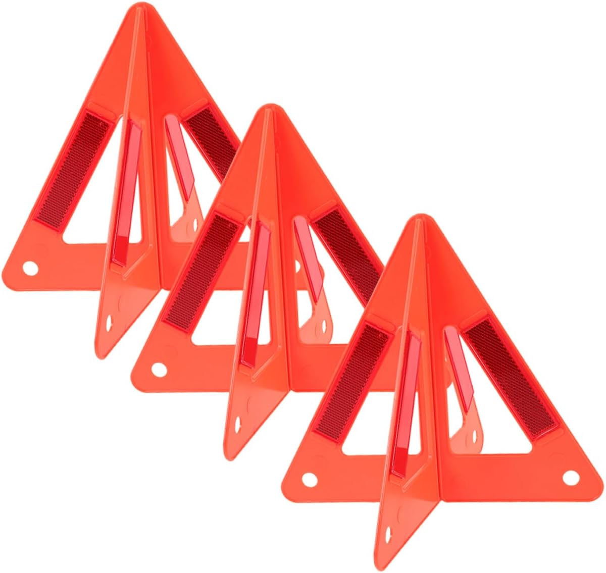 3pcs Reflective Roadside Warning Triangles Lightweight Emergency Triangles for Vehicles Durable Stable Design for Roadside Safety and Breakdown Situations