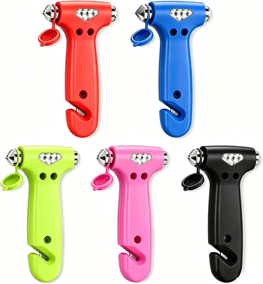 VZZNN 5-Pack Car Safety Hammer, 2-in-1 Window Breaker Seatbelt Cutter