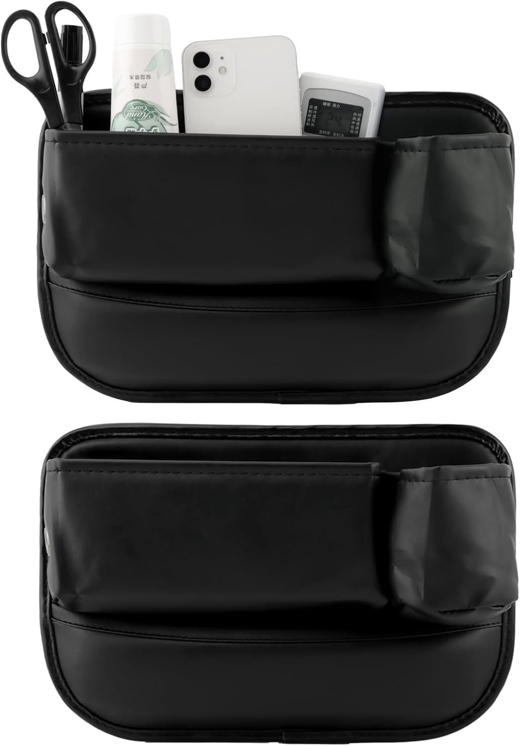 2‑Pack Anti‑Drop Car Seat Gap Filler Organizer, Leather Console Organizer