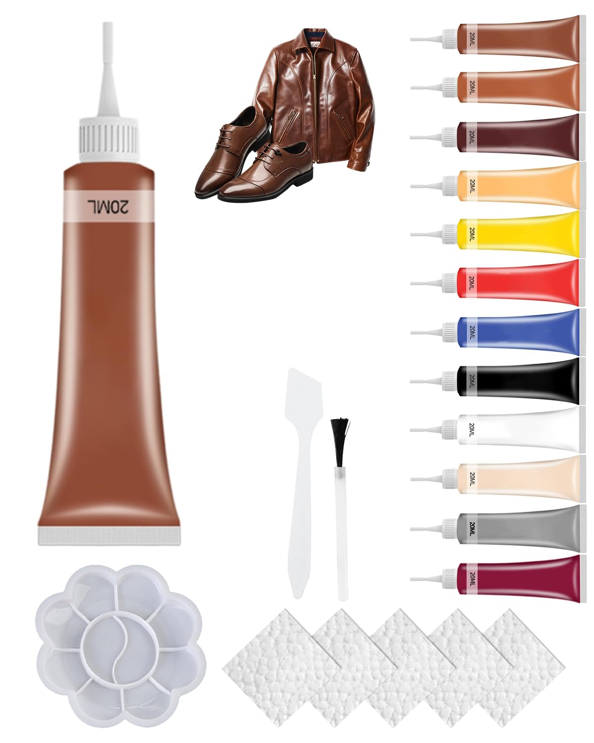 Advanced Leather Repair Gel, 2027 New Leather Repair Kit for Car Seat Vinyl Repair Kit, Professional Leather Repair Coloured Cream Gel, Multifunctional Couch and Jacket Repair Kit，Coffee