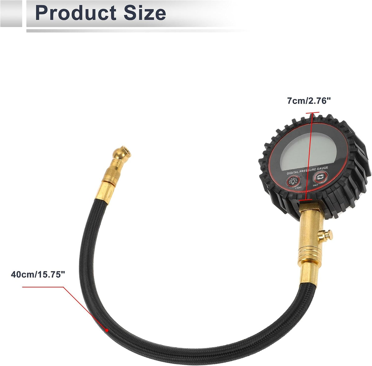 1 Pcs Universal Tire Pressure Gauge 200PSI 2.76" Digital Pressure Gauge without Battery Tyre Air PSI Meter for Motorcycle SUV Truck
