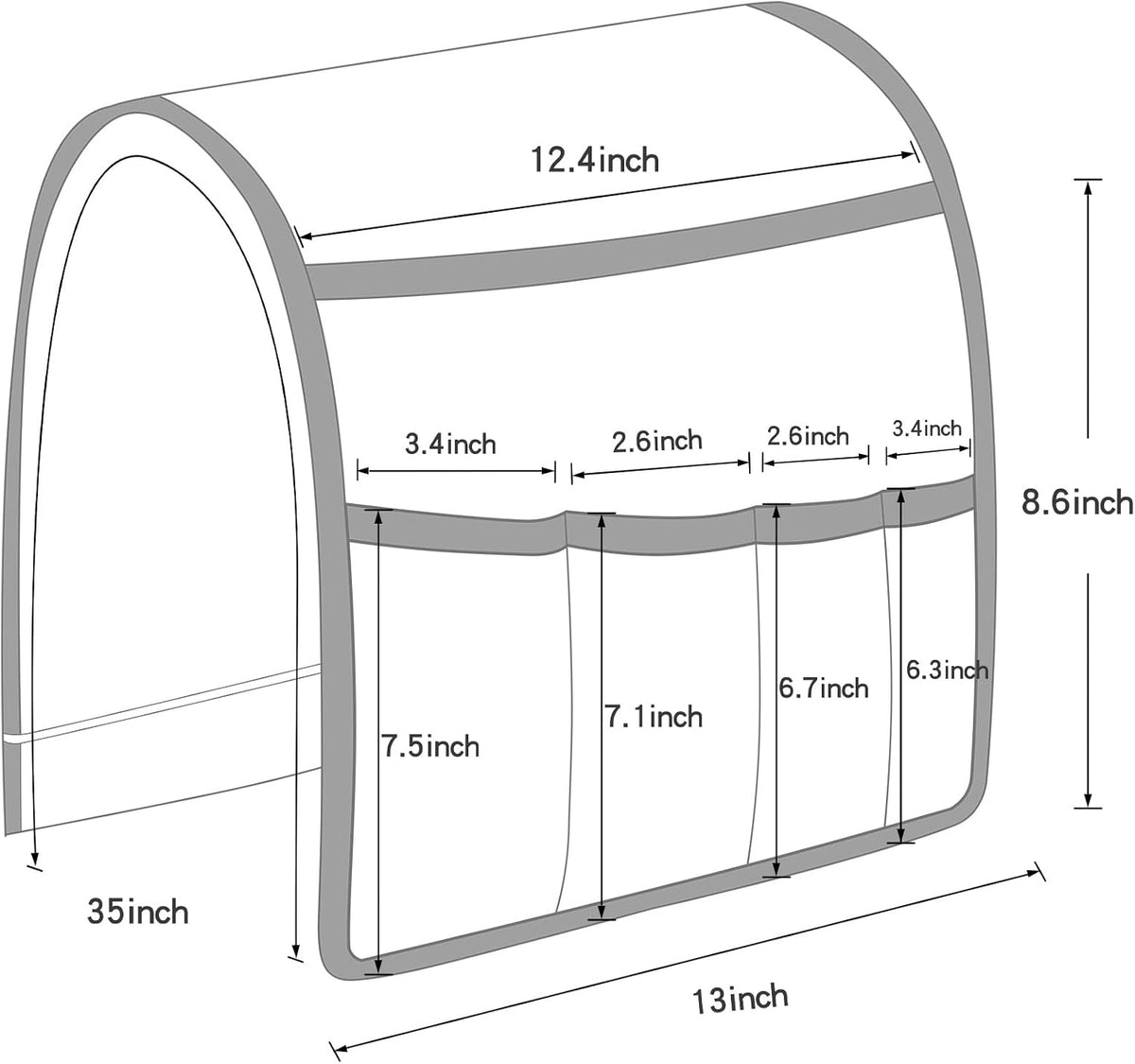 Remote Control Holder for Armchair Caddy, Remote Holder with 5 Pockets