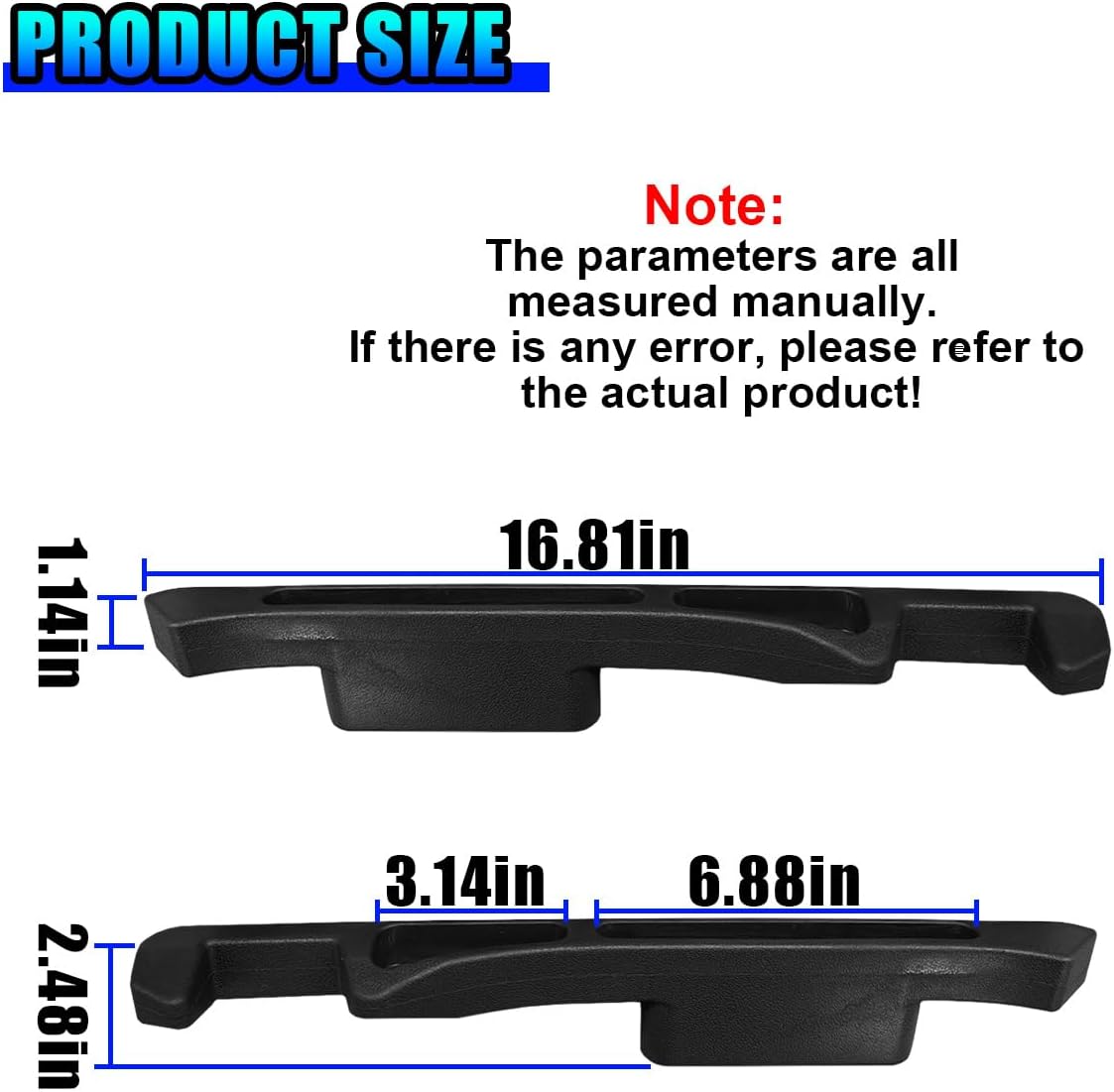 2PCS Car Seat Gap Filler Organizer, Multifunctional Car Gap Stopper Between Seat & Console Prevent Things Drop, Universal Vehicle Interior Phone Holder Accessories for SUVs Trucks (Black)