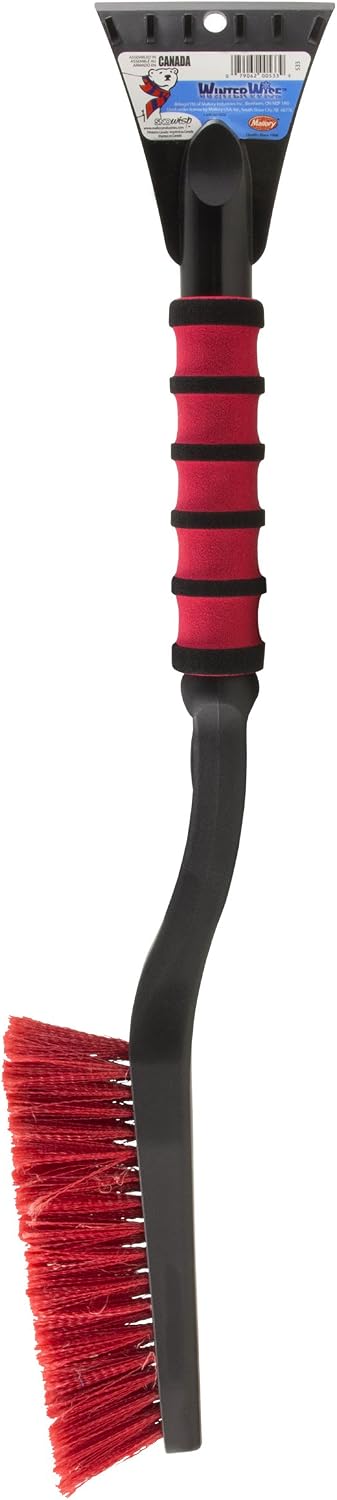 Mallory 533 SnoWisp Deluxe 26" Snow Brush with Integrated Ice Scraper and Foam Grip (Colors may vary)