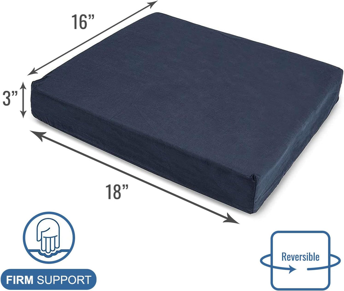 DMI Seat and Chair Cushion for Office Chairs, Wheelchairs, Scooters, Kitchen Chairs or Car Seats, for Support and Height While Reducing Stress on Back, Tailbone or Sciatica, Foam, 1 Count