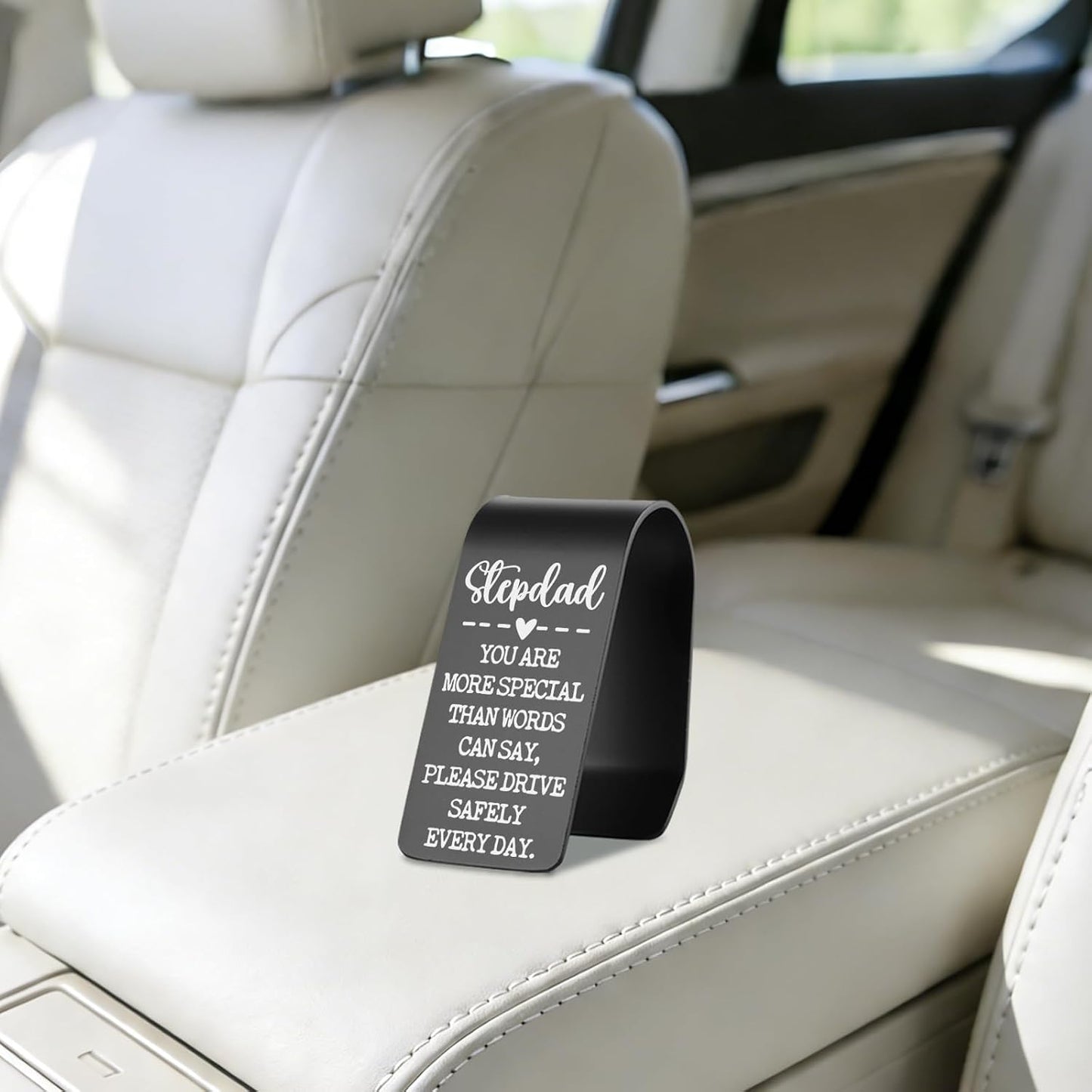 Stepdad Gift Car Visor Clip Safe Driving Reminder, You are More Special Than Words Can Say, Birthday from Family, Inspirational Car Accessory YZY14