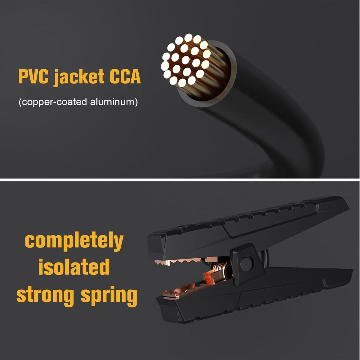 VTOMAN Portable Jump Starter Cable with Indicator & Boost Button