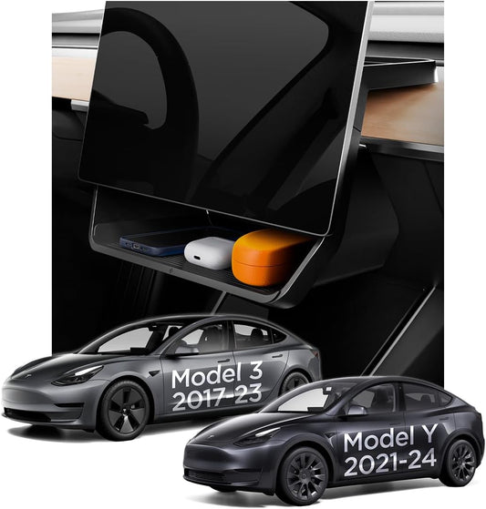 Spigen Under Screen Storage Organizer for Tesla Model Y (2020-2024) & Model 3 (2017-2023) [Not Compatible with Model Y Juniper 2025/26 & Model 3 Highland 2024/25]