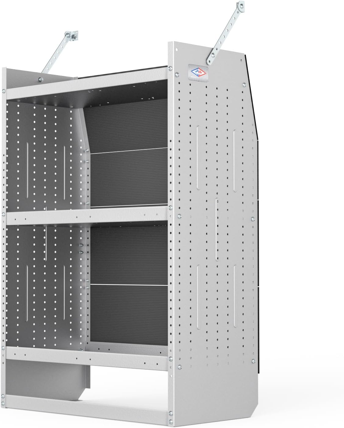 AA Products Model SH-4603-T3 Steel Low/Mid/High Roof Van Shelving Storage System Fits Transit, GM, NV, Promaster and Sprinter, Contoured Shelving Unit, 32" W x 46" H x 16" D