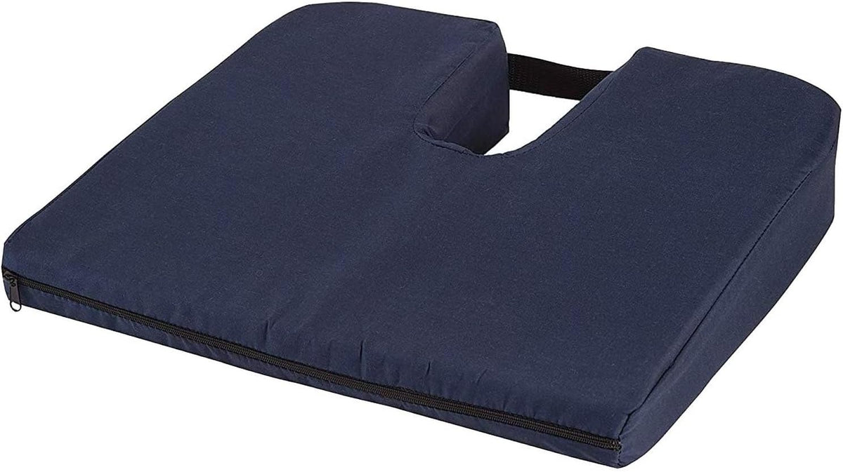 DMI Gradual Slope Seat Cushion for Coccyx, Sciatica and Tailbone Pain Used With Dining Room Chairs, Desk Chairs, Car Seats or Wheelchair Cushions, Machine Washable-Cover, 15 Inch, Camel