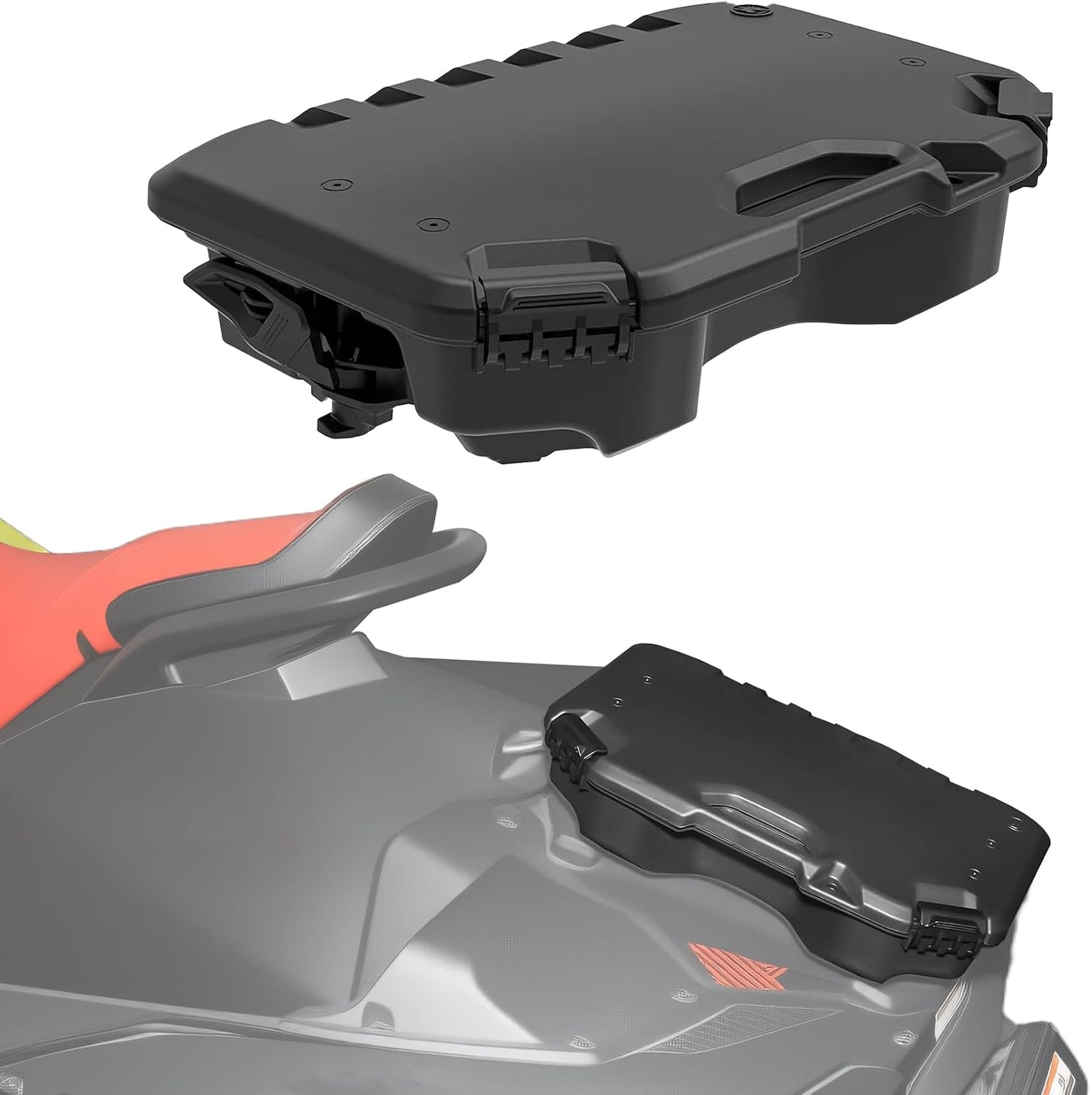 7.8Gal/30L Rear Cargo Box for Can-Am Maverick X3 MAX, Commander | Waterproof Rear Bed Tool Storage Modular Box for Can Am Maverick Trail, Ski Doo, Defender Accessories, Replacement #715006830