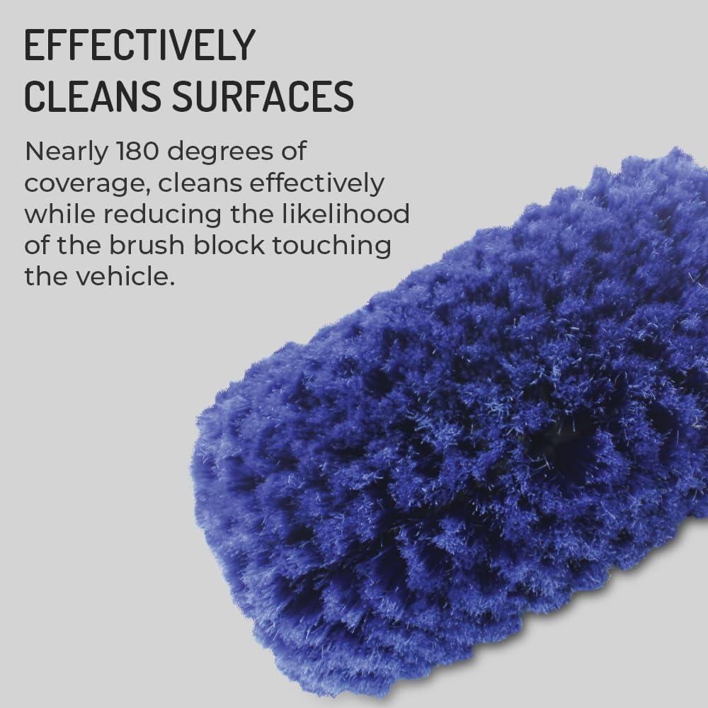 Hi-Tech 14” Car Wash Brush Head – Soft Bristles for Cars, Trucks, RVs, Boats, Campers – Multi-Level Design – Fits Threaded Handles – Flow-Thru Capable