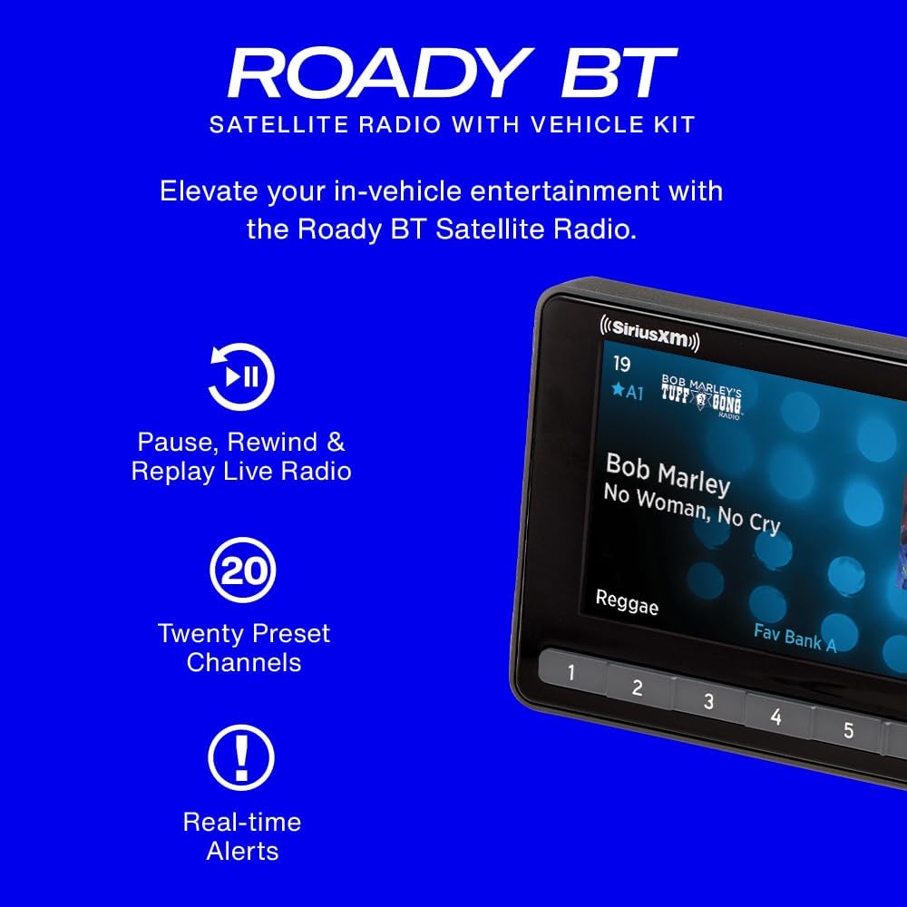 SiriusXM RoadyBT (Bluetooth) Vehicle Satellite Radio - Enjoy SiriusXM Through Your Existing Car Stereo via Bluetooth (RoadyBT SXVRBT1)