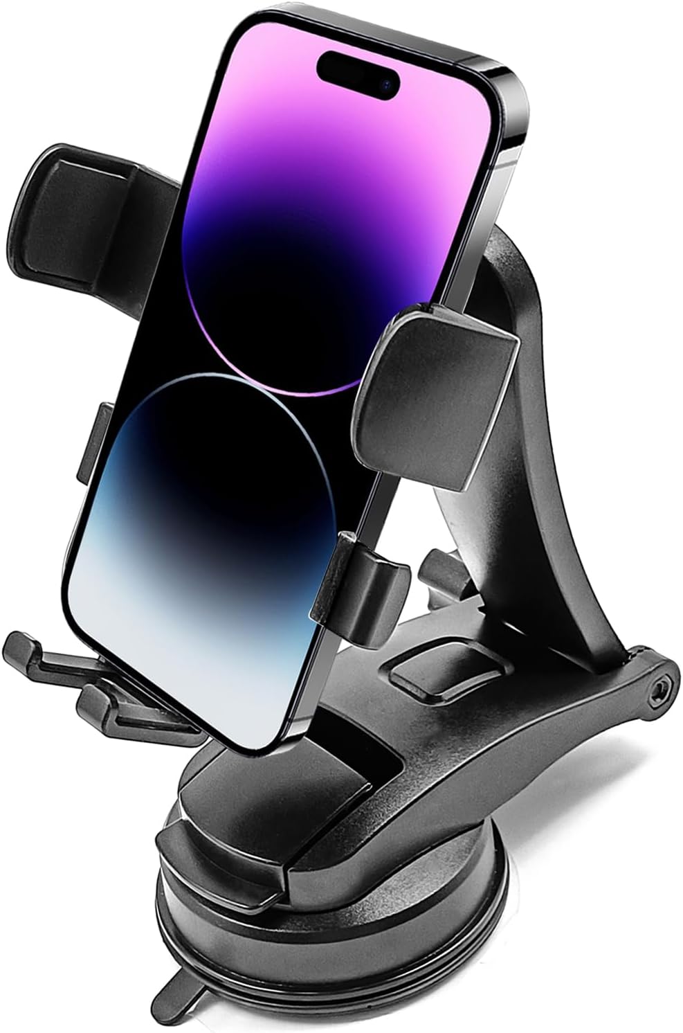 Car Phone Holder Mount Clip, Upgraded 3-in-1 Car Phone Holder Mount, Powerful Vacuum Suction Phone Mount for Car Dashboard Air Vent Windshield, 360° Adjustable, for All iPhone Android Phone