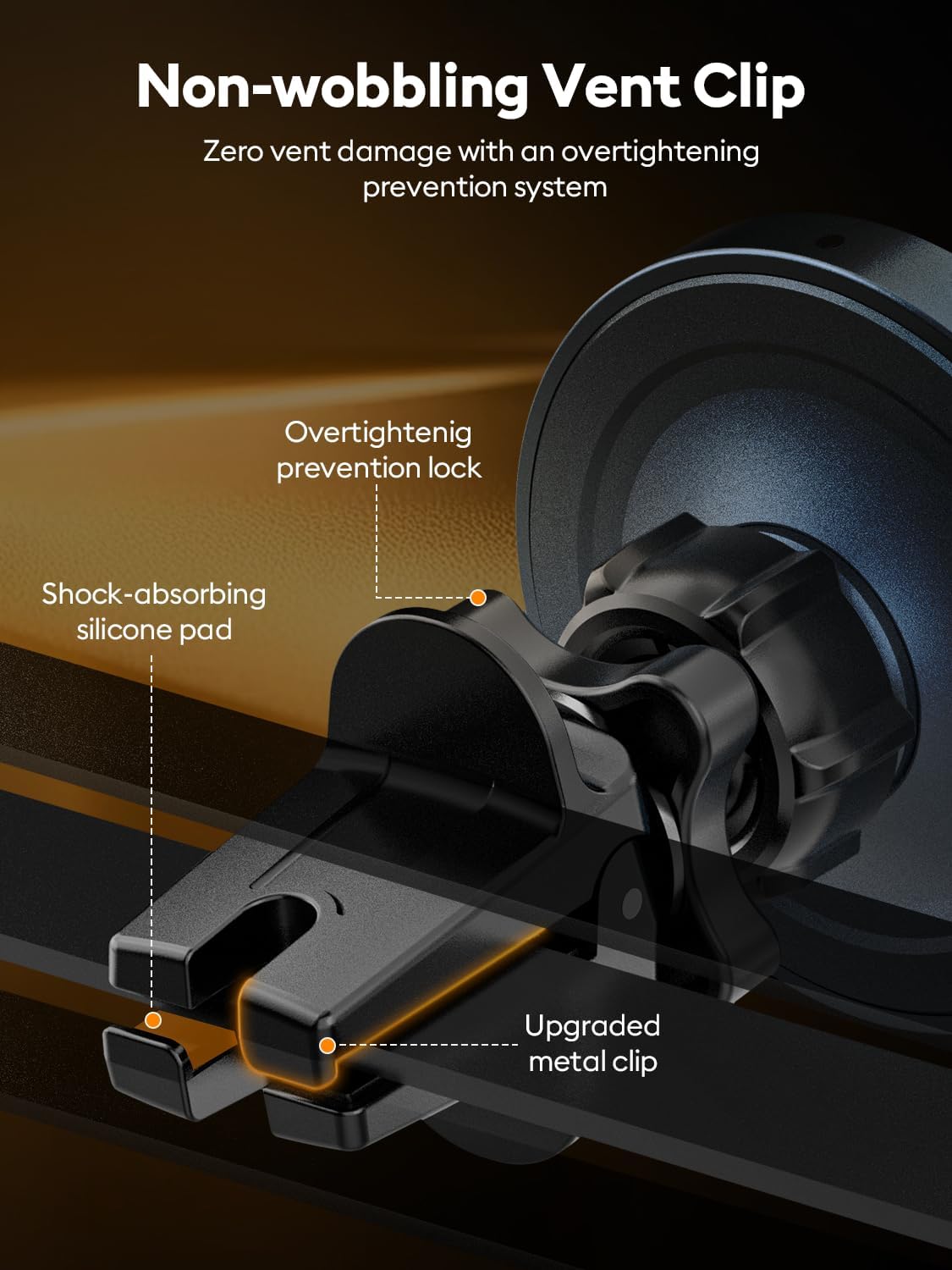 OHLPRO 25W MagSafe Car Charger Mount, Magnetic Wireless Car Charging Holder