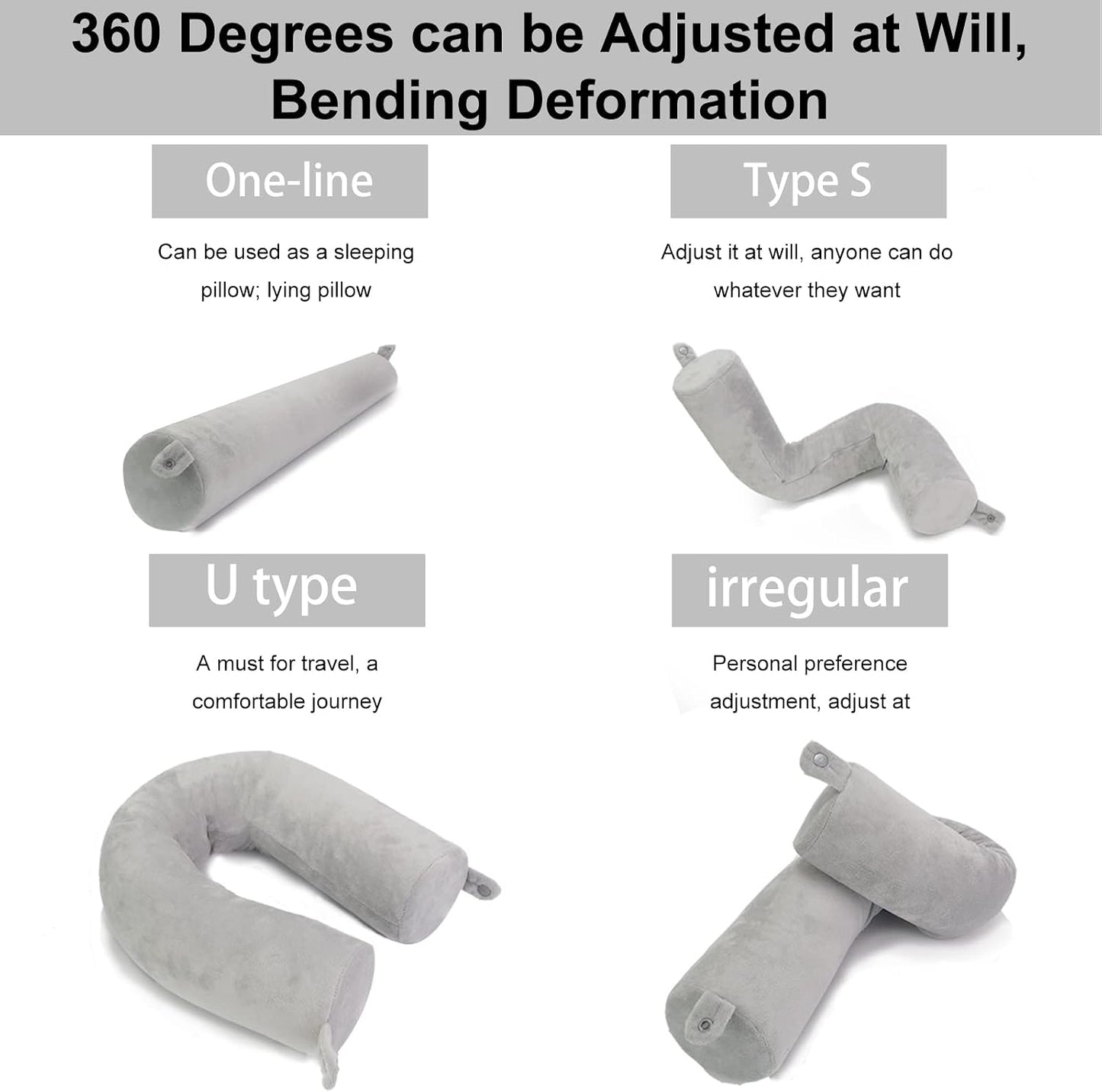 Travel Pillow-Twist Memory Foam Neck Pillow Support Pillow, Used for Neck, Chin, Waist and Leg Support-Suitable fo Airplanes, Buses, Trains.