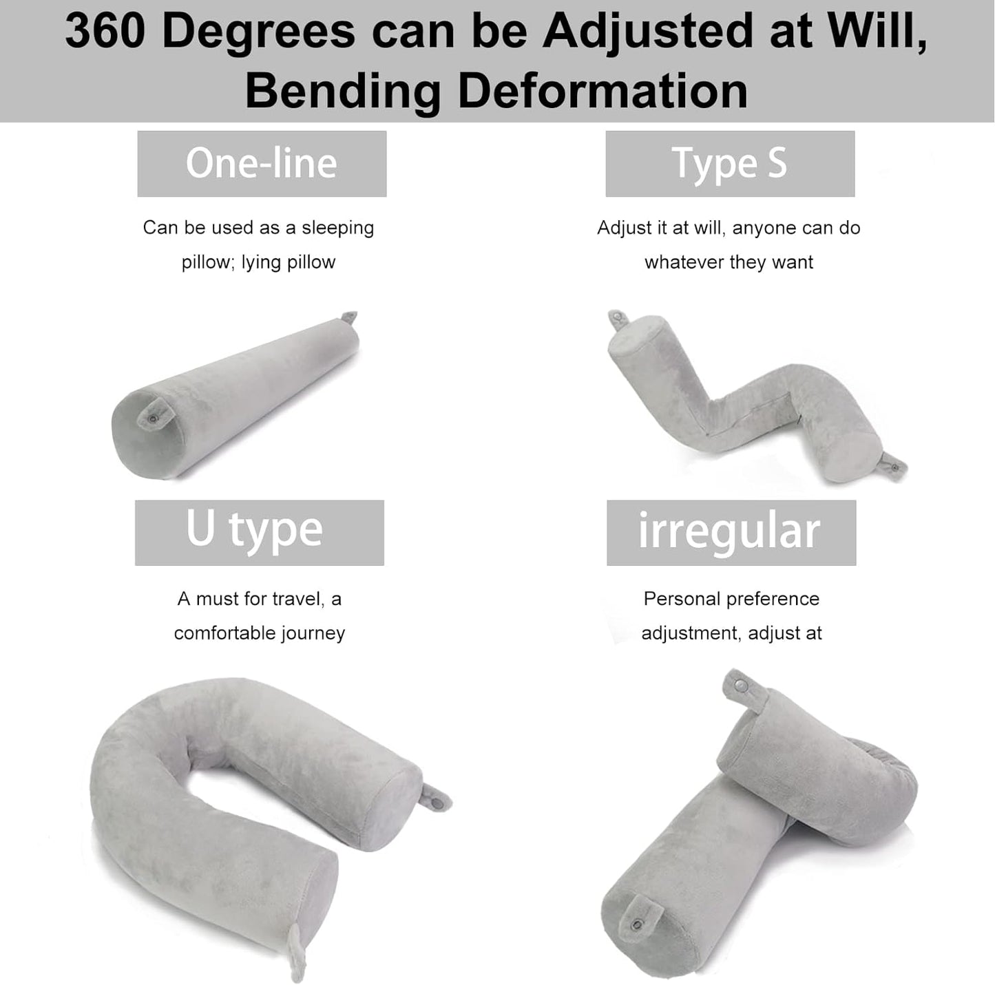 Travel Pillow-Twist Memory Foam Neck Pillow Support Pillow, Used for Neck, Chin, Waist and Leg Support-Suitable fo Airplanes, Buses, Trains.