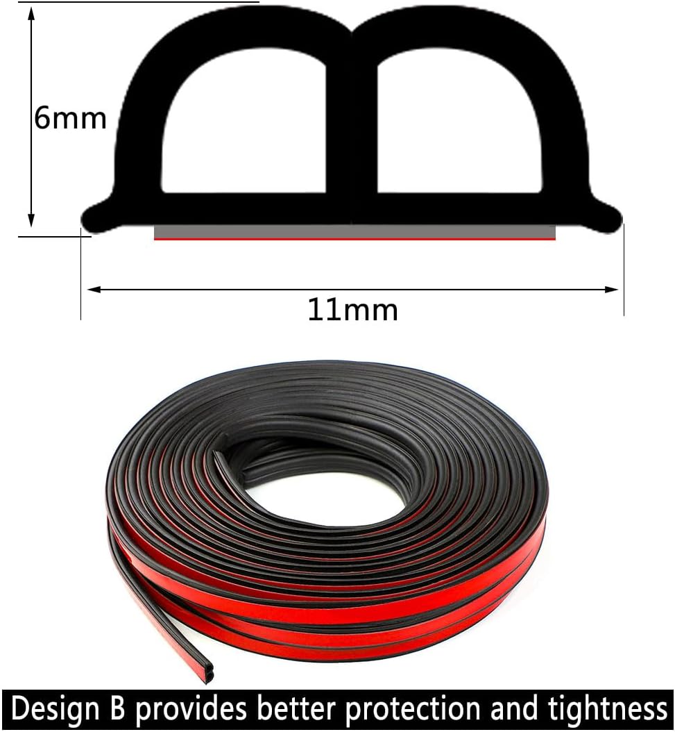 65.6Ft Universal Car Seal Strip, Universal Self Adhesive Auto Rubber Weather Draft Seal Strip,Weatherstrip for Car Window and Door,Engine Cover for Car, Truck, Pickups, Boats, and RVs (65.6Ft)