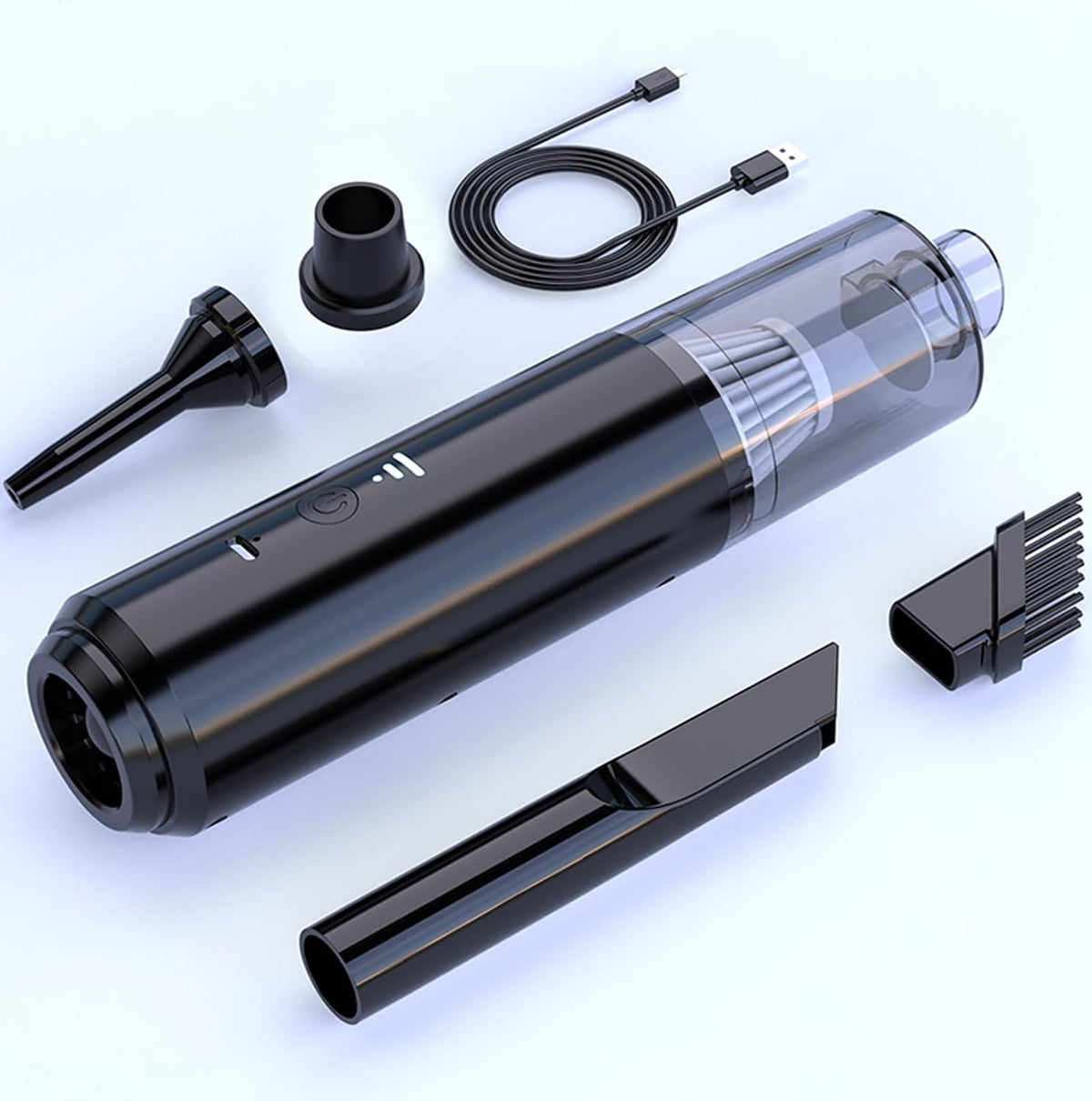 Car Vacuum Cleaner Dust-Catcher with Suction Mouth Brush and Blow Mouth Low Noise Dry and Wet Use Type-C Charging Strong Suction Cordless Vacuum Sweeper for Home and Auto Interior