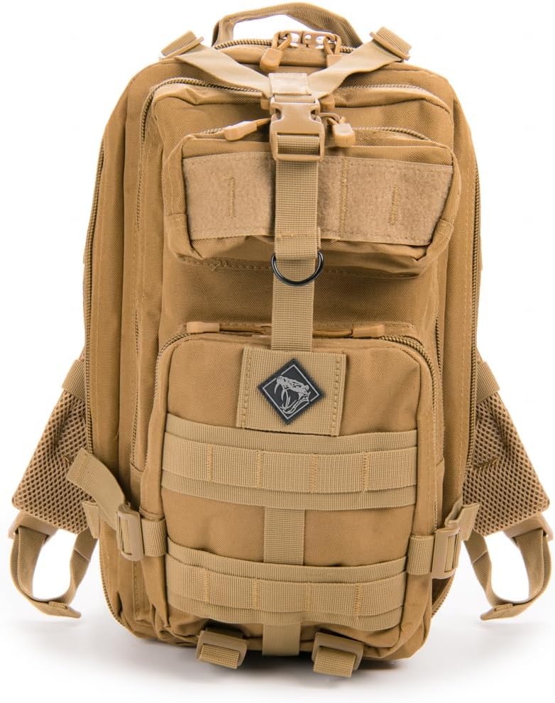 Medium Backpack with Pistol Retention System, Black, Concealed Carry Capability with MOLLE Webbing Exterior for Modular Gear Expansion