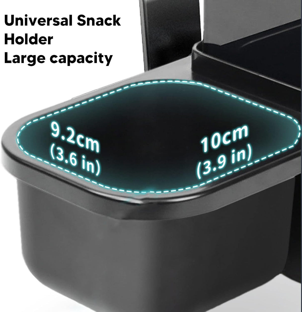 3 in 1 Car Back Seat Cup Organizer Headrest Backseat Holder Tray with Non Slip Cup Holder Snack Box Phone Stand for Kids Traveling Black ABS Plastic