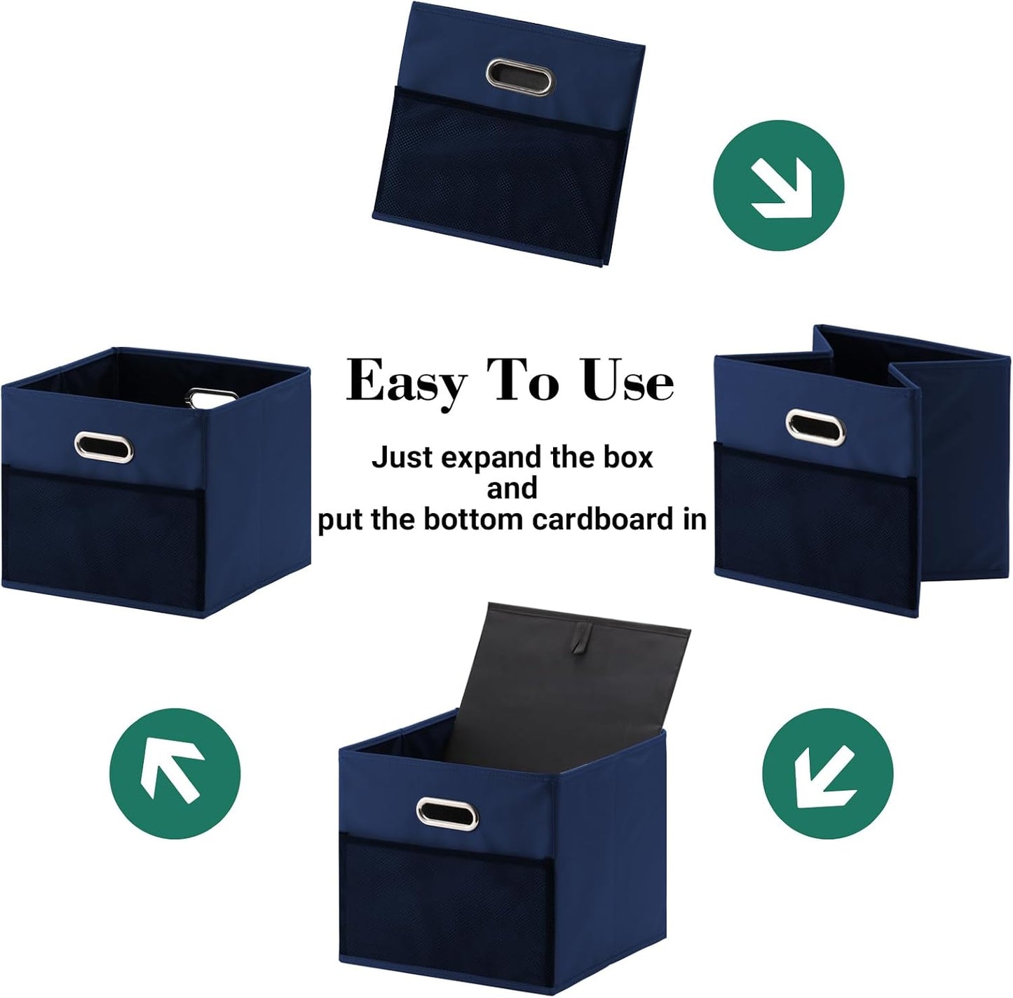 Foldable Car Trunk Organizers, Collapsible Trunk Organizer for SUV, Waterproof Multipurpose Storage Bins with Leakproof Liner, 2 Pack, Blue