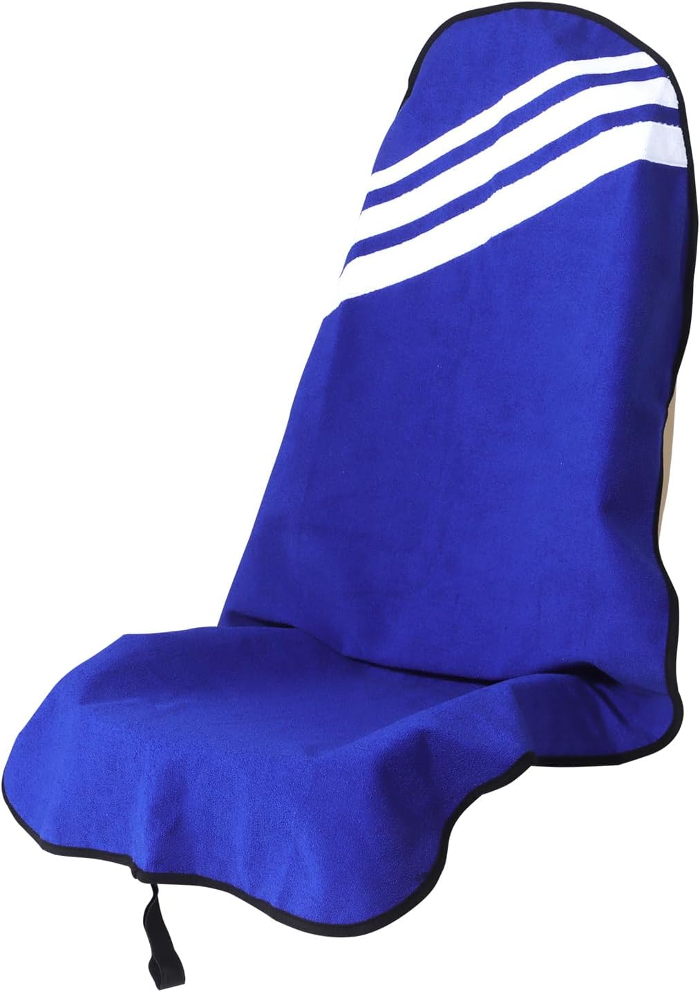 Sweat Towel Car Seat Cover Protector Front Seats for Gym Workout, Running, Swimming, Beach and Hiking, Waterproof Universal Seat Cover for Car, Trucks, Van & SUV (1, Blue White Stripe, Front)