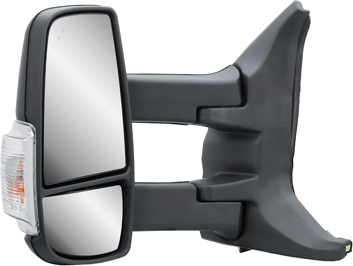 Driver Left Side Mirror Long Arm Power Mirror and Heated With BLIS (Blind Spot Sensor) and Indicator Fit Ford Transit 150 250 350 from 2015-Onward