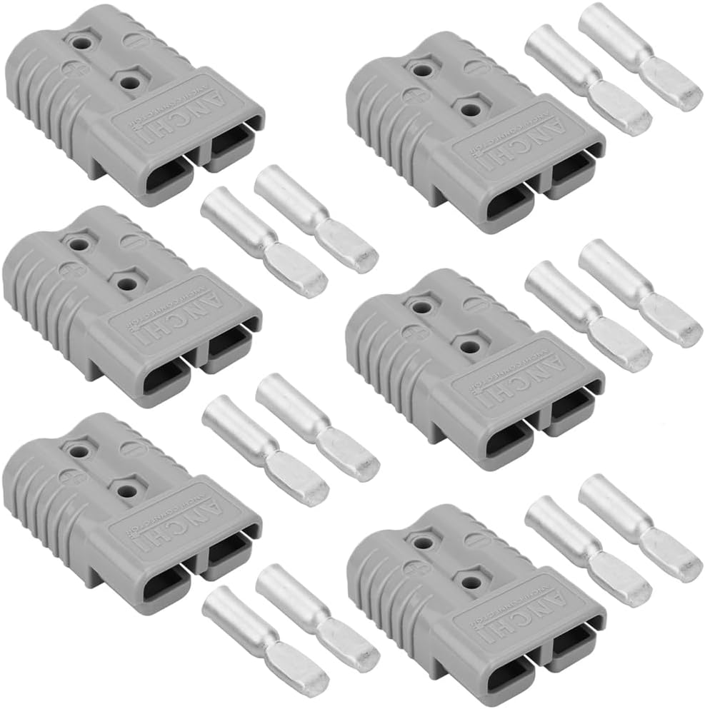 kit 175 Amp Quick Disconnect Connector Plug for Jumper Cable in Traction System Recovery Winch (6PCS 1/0 AWG)