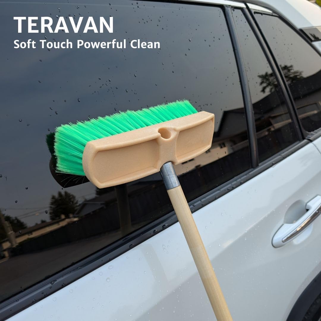 Teravan Green Flow Through Essential Flagged-End Brush Head, 10-Inch