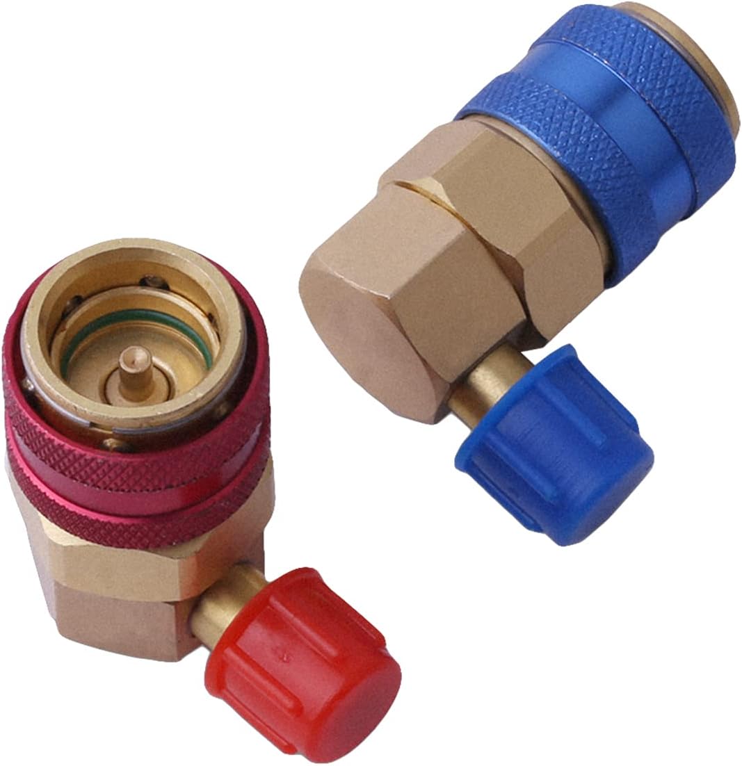 Replace R134A Adapter, (2pcs) Air Conditioning Manifold Freon, Quick Connectors for R134a System Port QC15 AC Quick Connector Adapter HVAC Coupler Car Auto Air-Conditioning