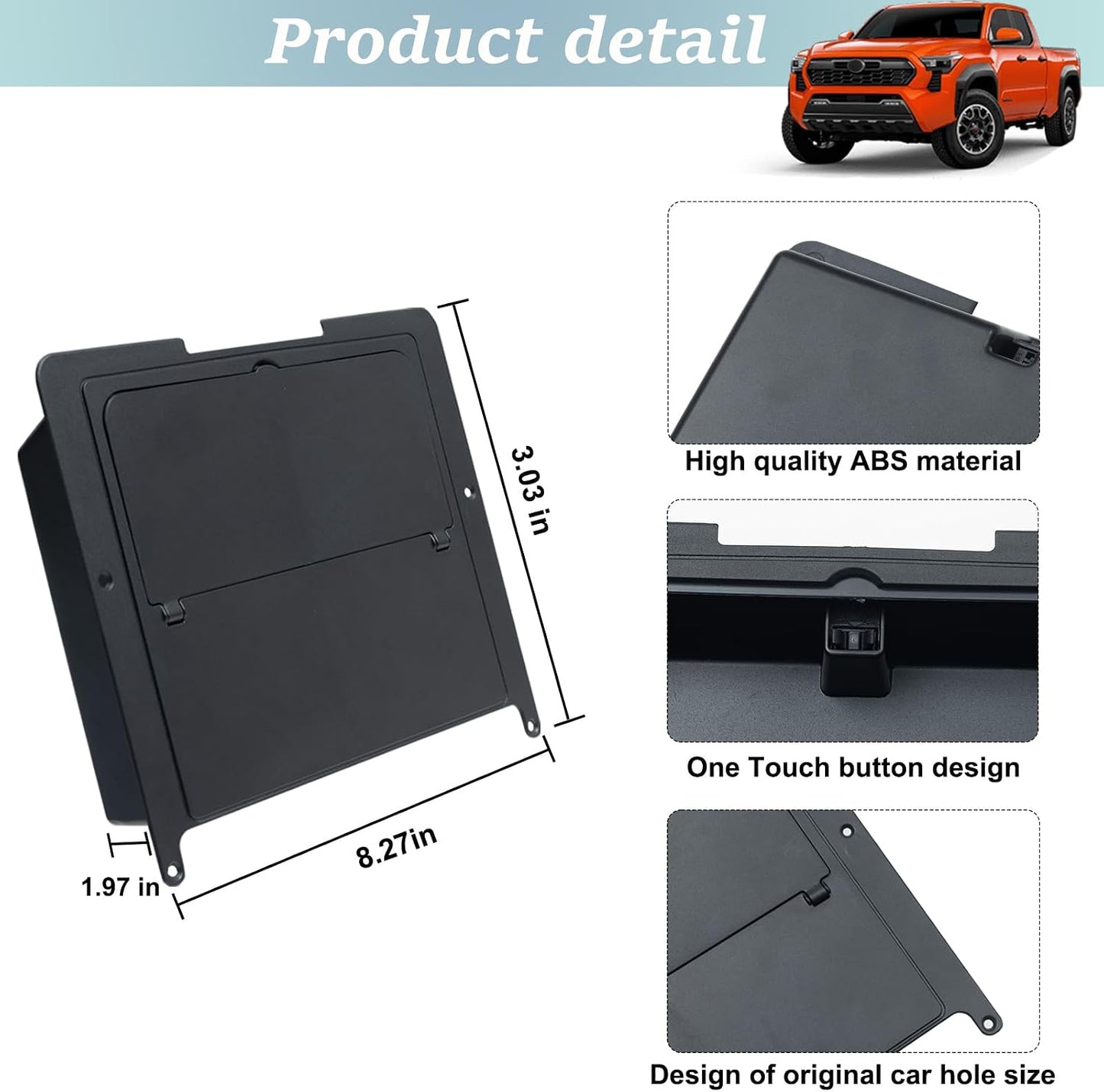 JKCOVER 2PCS Center Console Hidden Box Organizer Tray Compatible with 2024 2025 2026 Toyota Tacoma Accessories Armrest Secret Compartment And Armrest Tray Organizer