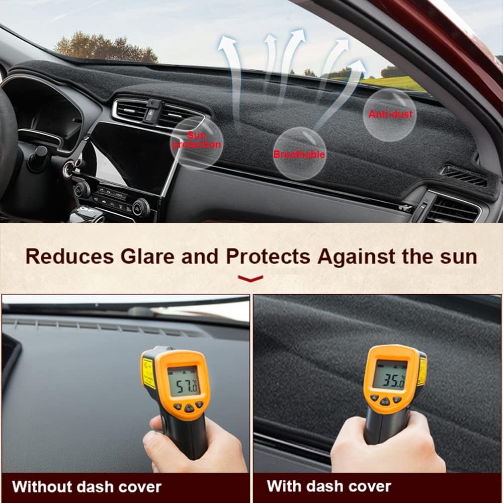 Dashboard Cover Custom Fit for Chrysler 200 2011-2014, Dash Cover Mat Pad Carpet Protector (Black)