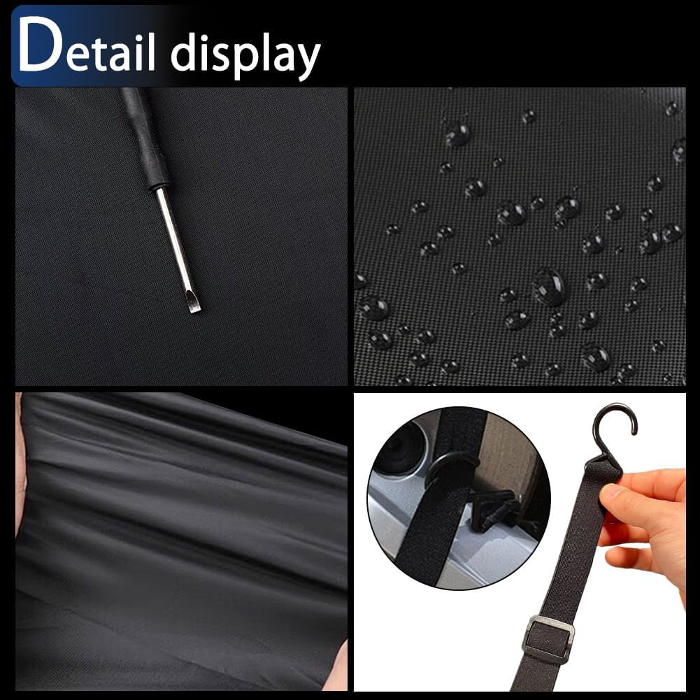 Half Car Cover Car Cover for Sunshade Half Car Body Cover Snow Cover Waterproof Universal Black 210D with Cotton (SUV/MPV)