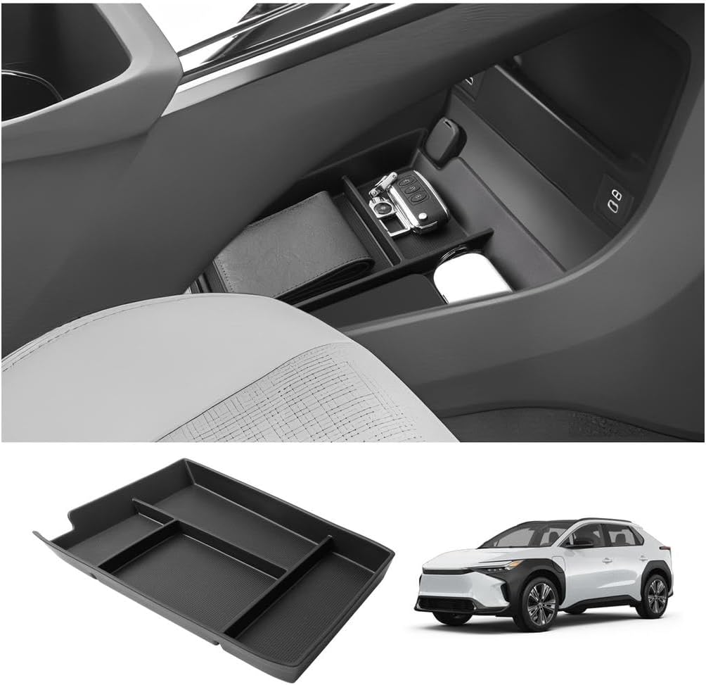 LUWU Prius XW30 Center Console Organizer for 2010 2011 2012 2013 2014 2015 Prius Accessories Armrest Console Storage Box Glove Organizer Tray ABS Material (Black)