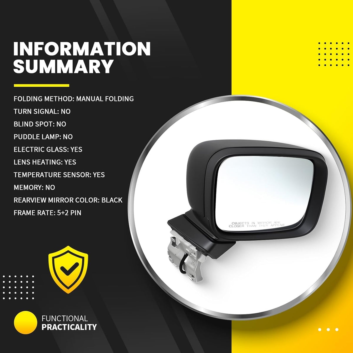 Right Side Mirror Assembly Compatible with Renegade 2015-2023