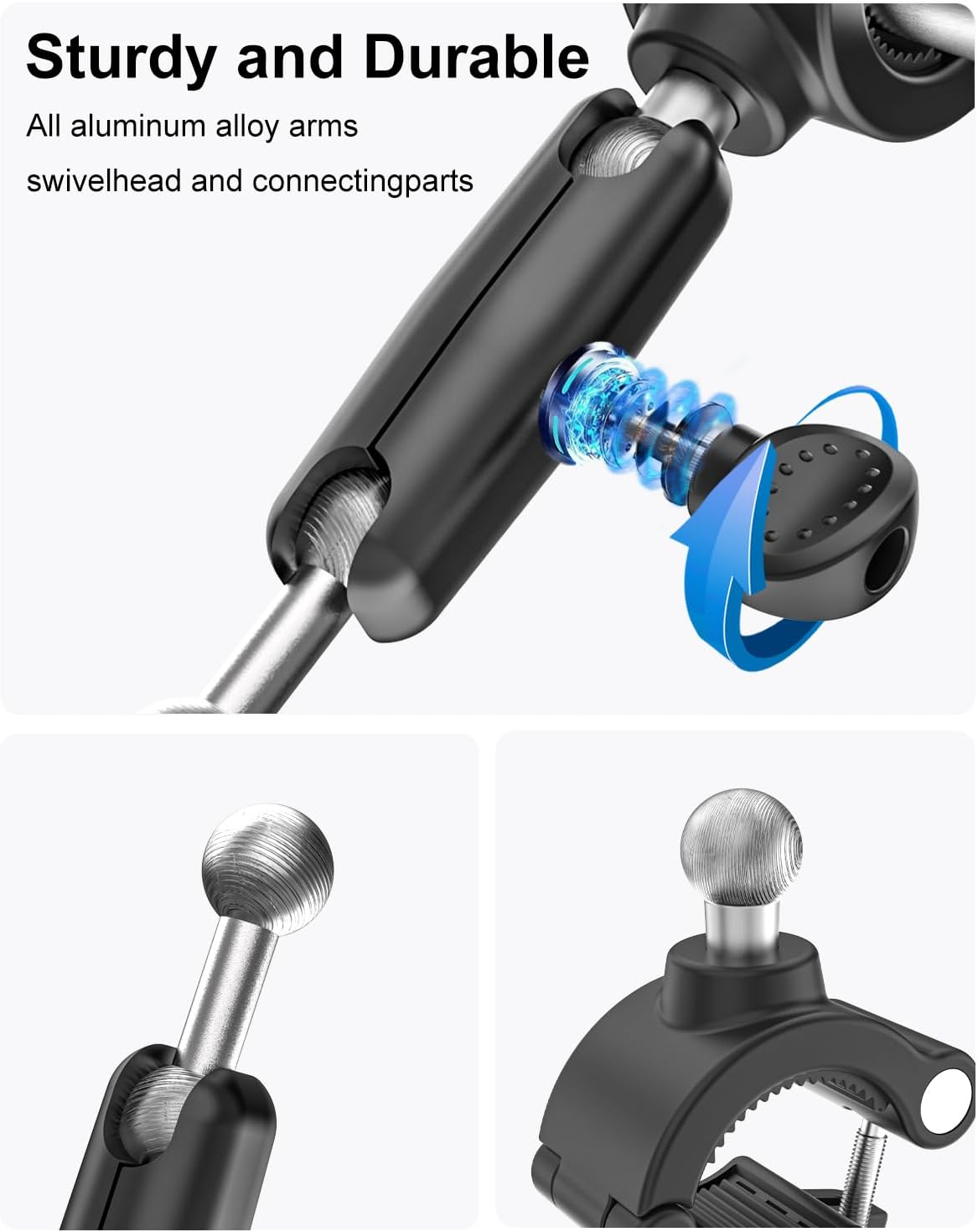 A Pillar Grab Handle Phone Mount for Car/Truck [Shockproof Metal Arm] Universal Phone Clip Phone Holders for Your Car, Truck, Pickup, SUV, Van, Excavator, Front Loader, Fit for iPhone 16 15