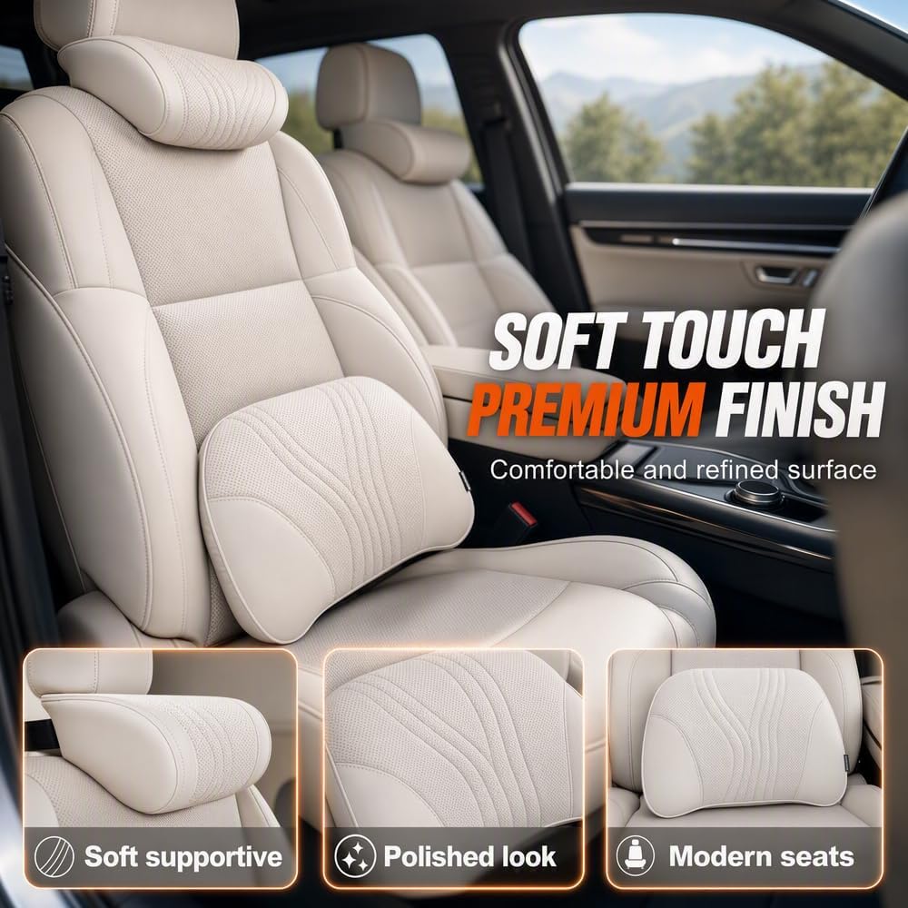 Universal Memory Foam Car Lumbar Support Pillow (Orange)