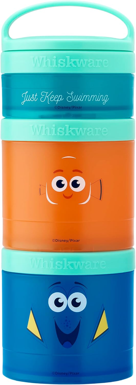 Whiskware Disney Pixar Cars and Nemo Stackable Snack Containers, Set of 3 with 1/3 Cup, 1 Cup, and 1 Cup Jars