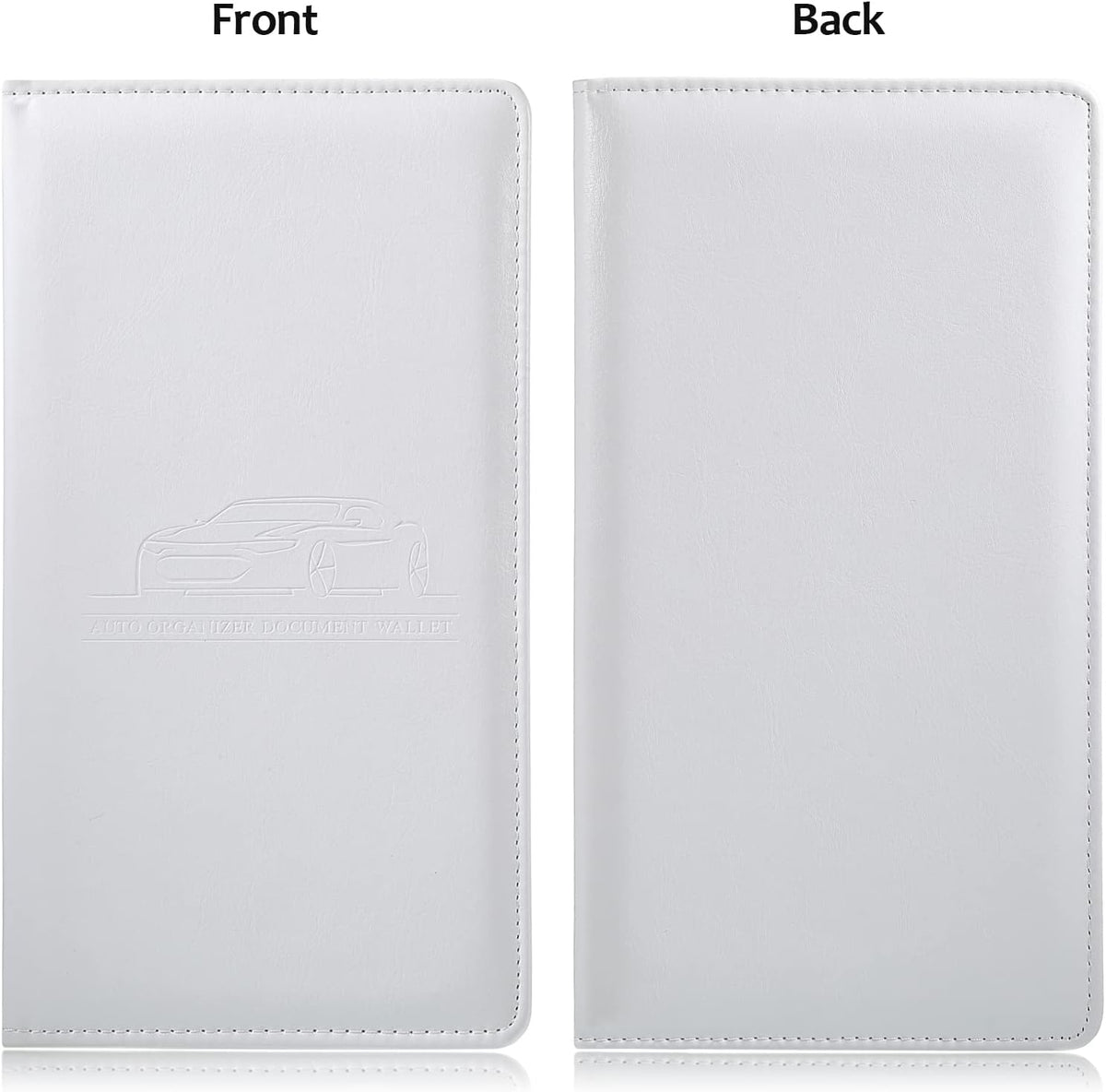 Frienda 2Pcs Car Registration Insurance Card Holder, White, Gray with Logo