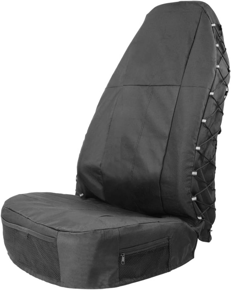 TIROL Front Car Seat Covers Waterproof Bucket Seat Cover Universal Heavy Duty High Back Seat Covers for Semi Truck, Cars, Trucks, Van, SUV, Pickup 1PCS