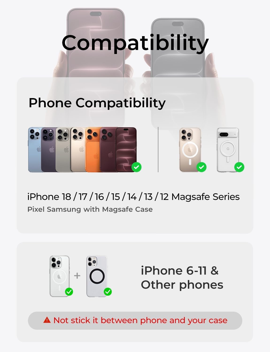 LISEN for MagSafe Car Mount for iPhone 18 Pro Max, Magnetic Phone Holder for Car, Magnetic Car Phone Mount, Suction Phone Mount, 360° Adjustable Memory Alloy Bendable Arm, Car Mount for iPhone 18 17