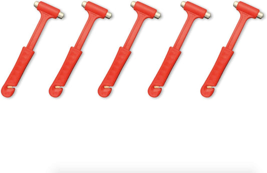 Emergency Auto Escape - Window Hammer & Seat Belt Cutter Tool - Free Yourself & Loved Ones from A Burning Or Sinking Car (Red Basic, 5)