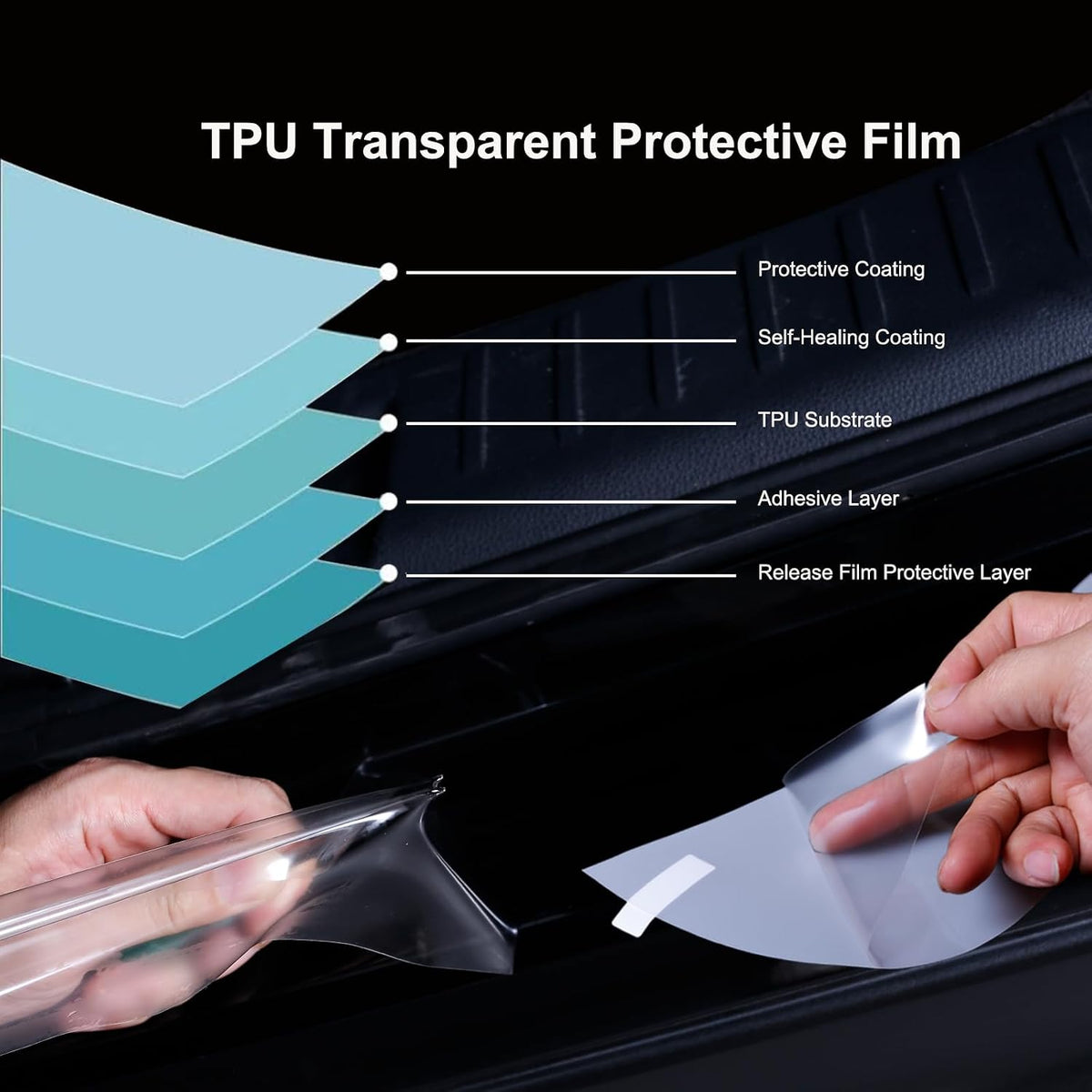 Car Door Sill Protector, 4 Pcs Clear PPF Paint Protection Film Kit, Universal Door Entry Edge Guard & Scuff Plate Protector, Invisible Anti-Scratch Door Step Wrap for Cars, SUV, Trucks